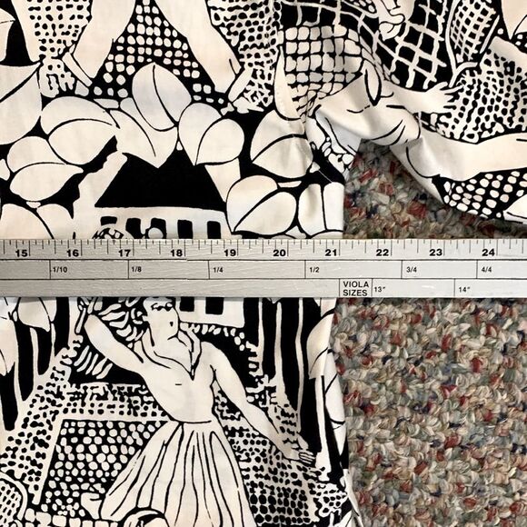 Vintage 80s Gil Aimbez Black White Tennis Player Print SS Button Up Tunic Sz 10 - Picture 12 of 15